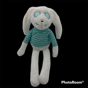 Inter American White Bunny Rabbit Plush Star Flower Eyes Sunglasses Hang Striped